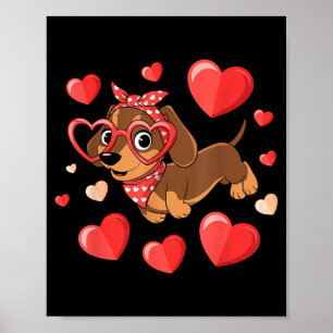 Dachshund Valentines Day Wiener Dog Lover Weenie H Poster