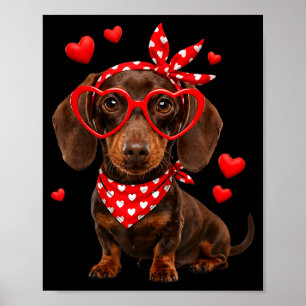 Dachshund Valentines Day Wiener Dog Lover Weenie H Poster