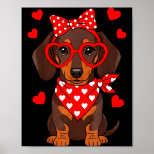 Dachshund Valentines Day Wiener Dog Lover Weenie H Poster