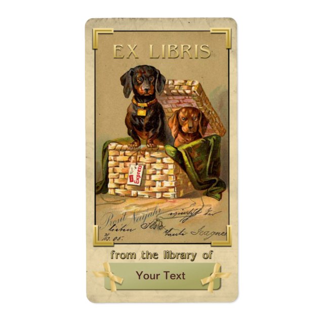 Dachshund  - Vintage Book Plate ID (Front)