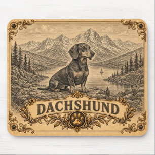 Dachshund, Vintage Heritage Dog Mouse Pad