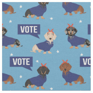 Dachshund vote dog election fabric