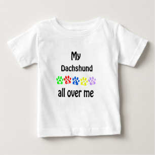 Dachshund Walks Design Baby T-Shirt