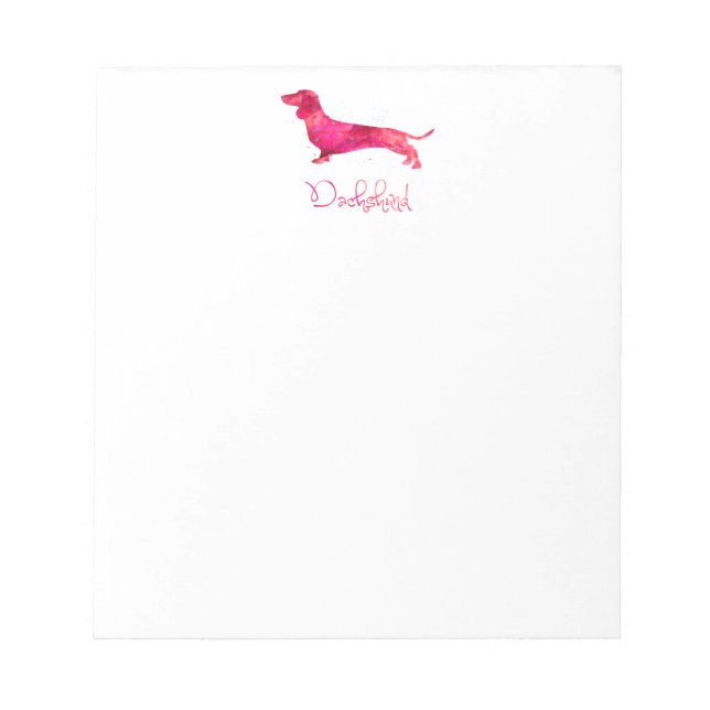 Dachshund - Watercolor Design Notepad (Front)