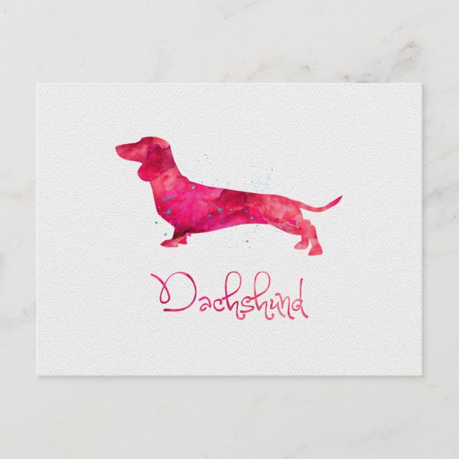 Dachshund - Watercolor Design Postcard (Front)