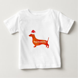 Dachshund watercolor drawing, custom Baby T-Shirt