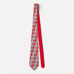 Dachshund Wearing a Santa Claus Hat Tie