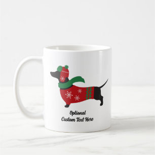 Dachshund Wearing Winter Sweater Coffee Mug