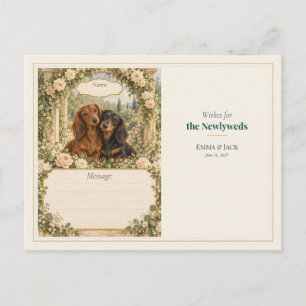 Dachshund Wedding Guest Book Wishes Postcard