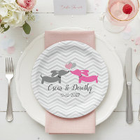 Dachshund Wedding Personalise Paper Plates