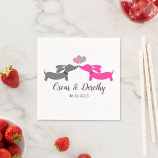Dachshund Wedding Personalised Doxie Napkin