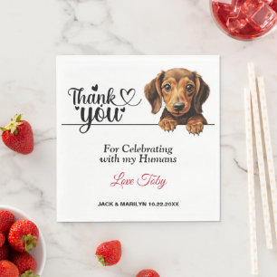 Dachshund Wedding Thank You Napkin