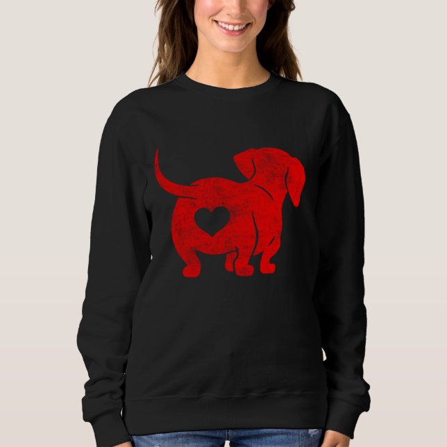 Dachshund Weenie Dog Lover Valentines Day For Wome Sweatshirt (Front)