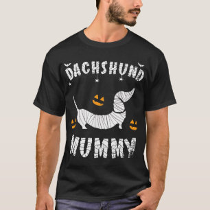 Dachshund Weenie Sausage Mummy Dog Halloween T-Shirt