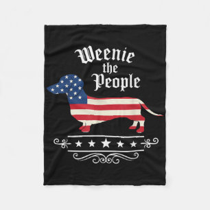 Dachshund Weenie The People Funny American Flag 4t Fleece Blanket