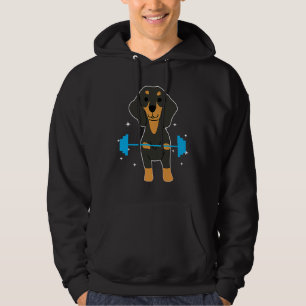Dachshund Weightlifting  Deadlift Fitness Gym Hoodie