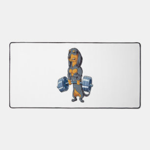 Dachshund Weightlifting Desk Mat