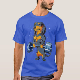 Dachshund Weightlifting Funny Deadlift Men Fitness T-Shirt