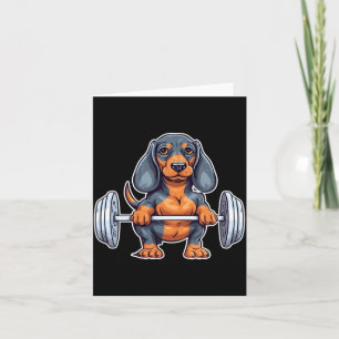 Dachshund Weightlifting Funny Government Card