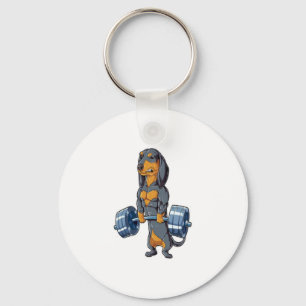 Dachshund Weightlifting Key Ring