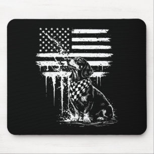 Dachshund weiner american flag 4th of july doxie mouse pad