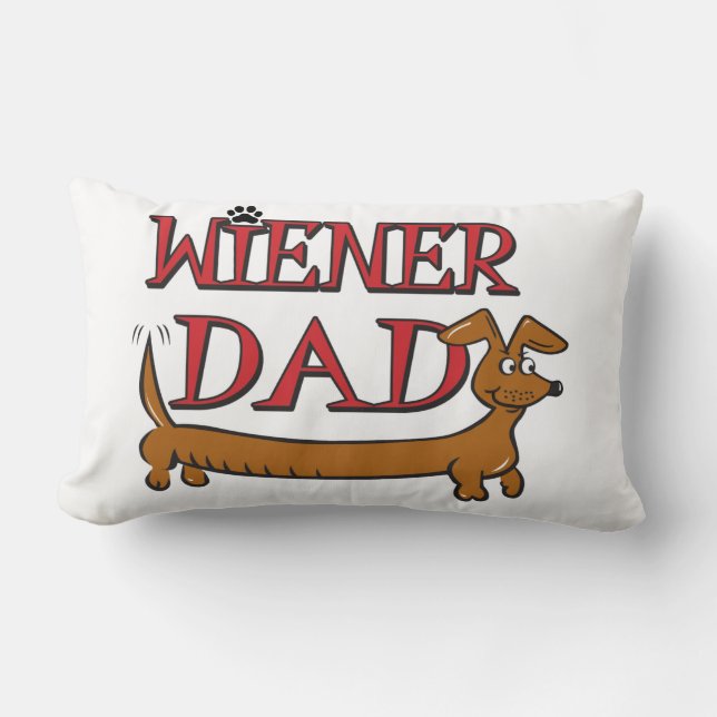 Dachshund Weiner Dad Lumbar Cushion (Front)