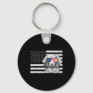 Dachshund Weiner Dog 4th Of July Us American Flag  Key Ring