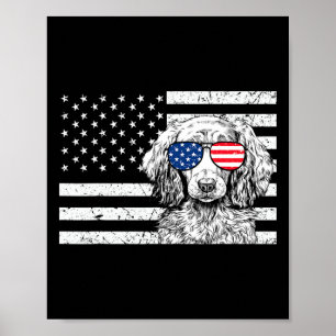 Dachshund Weiner Dog 4th Of July Us American Flag  Poster
