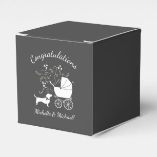 Dachshund Weiner Dog Baby Shower Gender Neutral Favour Box