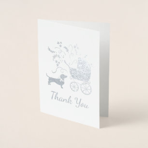 Dachshund Weiner Dog Baby Shower Gender Neutral Foil Card