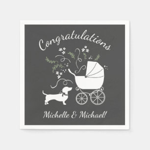 Dachshund Weiner Dog Baby Shower Gender Neutral Napkin