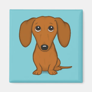 Dachshund   Weiner Dog   Cute Doxie Cartoon Dog Magnet