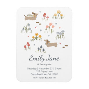 Dachshund Weiner Dog Lovers Party Invitation Magnet