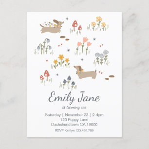 Dachshund Weiner Dog Lovers Party Invitation Postcard