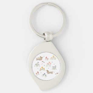 Dachshund Weiner Dog Lovers Wildflower Housewarm Key Ring