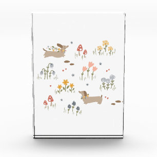 Dachshund Weiner Dog Lovers Wildflower Wall Art  Photo Block