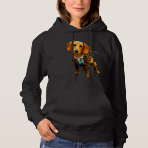 Dachshund Weiner Dog Mum Dad Love Doxie Puppy Cut Hoodie