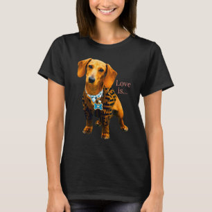 Dachshund Weiner Dog Mum Dad Love Doxie Puppy Cut T-Shirt