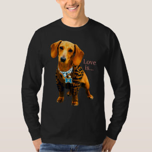 Dachshund Weiner Dog Mum Dad Love Doxie Puppy Cut T-Shirt