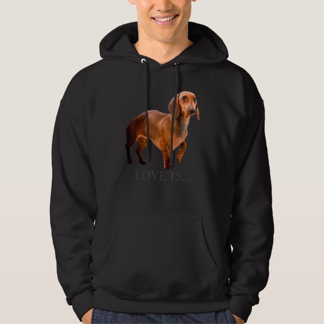 Dachshund Weiner Dog Mum Dad Love Doxie Puppy Cute Hoodie (Front)