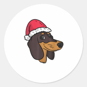 Dachshund Weiner Dog Santa Christmas Classic Round Sticker