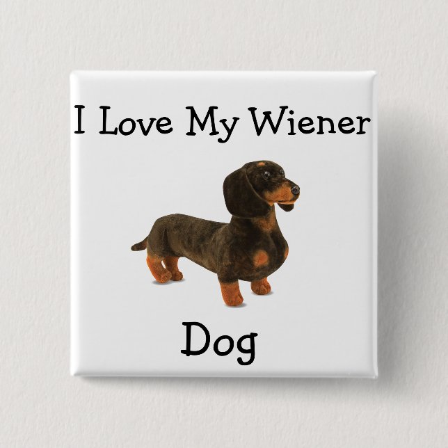 Dachshund Weiner Dog T-Shirt 15 Cm Square Badge (Front)