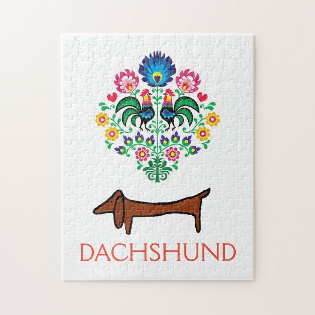 Dachshund Welcome hex Sign, edit text Jigsaw Puzzle (Vertical)