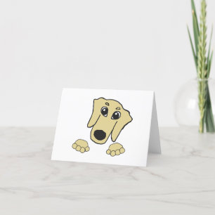 dachshund wheaten cartoon peeking thank you card