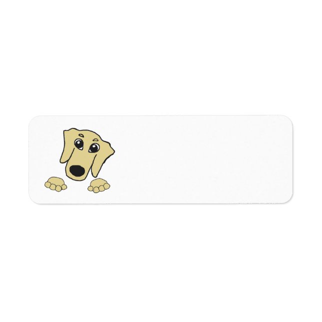 dachshund wheaton cartoon peeking return address label (Front)