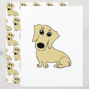 dachshund wheaton cartoon scrapbook paper