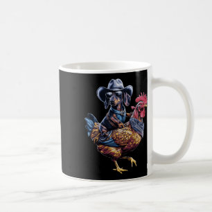 Dachshund Wiener Cowboy Riding A Chicken For Dog L Coffee Mug