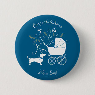 Dachshund Wiener Dog Baby Shower 6 Cm Round Badge