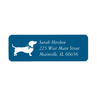 Dachshund Wiener Dog Baby Shower Blue Boy Return Address Label
