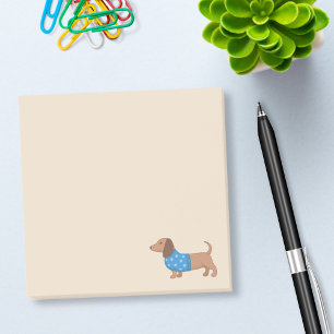 Dachshund Wiener Dog Blue Star Sweater on Beige Post-it Notes